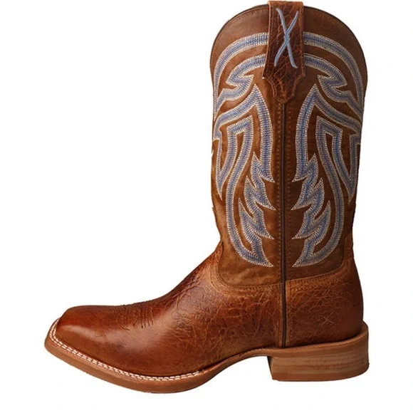 NWT-TwistedX-Men's Brown Wide Square Toe Rancher Western Boots-MRA001-9.5D